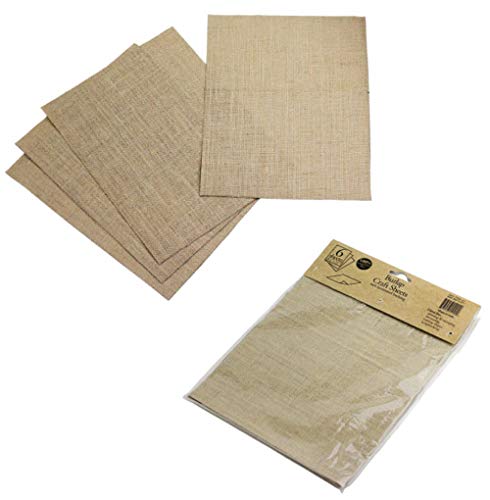 Burlap Craft Sheets (6 Pack) 100% Natural 8.5