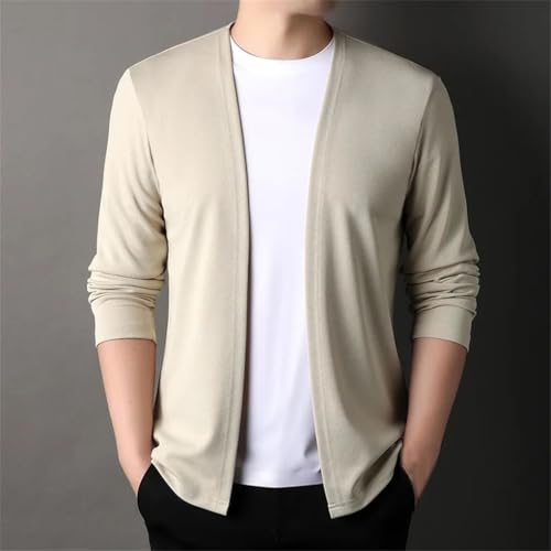 Men's Cardigan Sweater Long Sleeve Comfortable Casual Solid Color Knitted Sweater Tops2