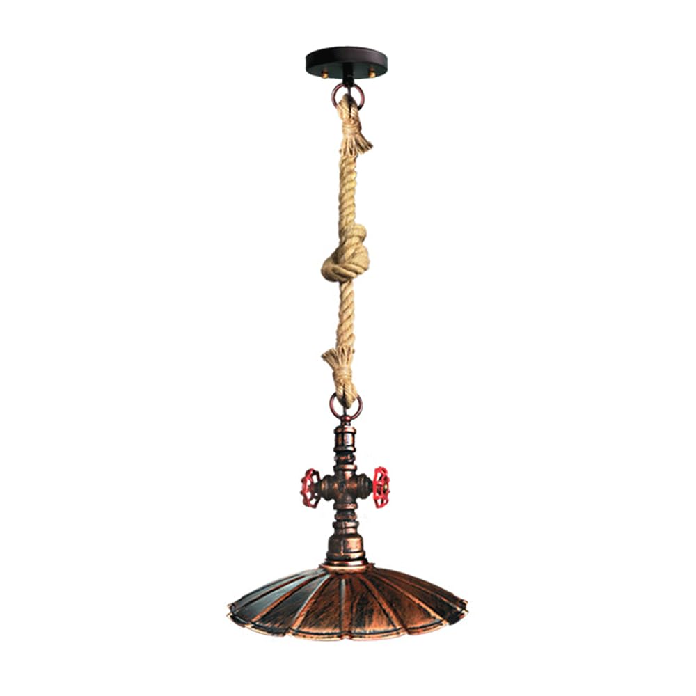 Lustre suspension vintage industriel fer corde de chanvre salon 100cm