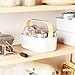 Umbra Bellwood Stackable Storage Bin, Multipurpose Caddy Organizer, 11 x 7 in, White/Natural