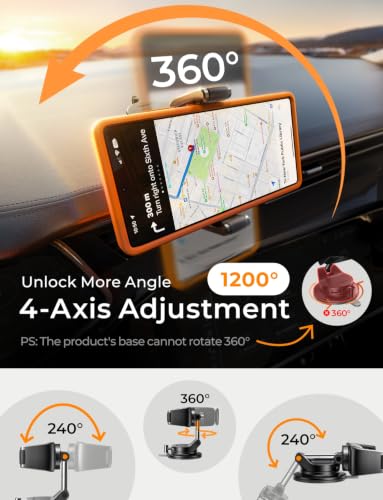 LISEN Suction Phone Mount for Car, [Ultra Suction & Less Fuss] Car Phone Holder Mount Vacuum Dashboard Phone Holder, Car Cell Phone Holder for iPhone 18 Pro Max 17 16 15 Air with Case Galaxy S26 S25 - image 8