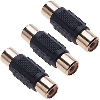 RCA Phono Coupler Adapter by Keple RCA to RCA Female to Female Connector Extesion Lead Sound Cable Audio Adaptor for Turntable, Record Player, CD, MP3, DAC, Reciever, Amplifier (3 pack)
