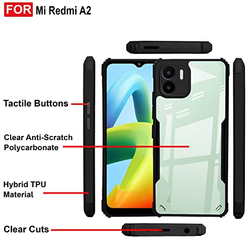 Image of Amazon Brand - Solimo Back Case Cover for Redmi A2 (Polycarbonate, Thermoplastic Polyurethane Matte Black)