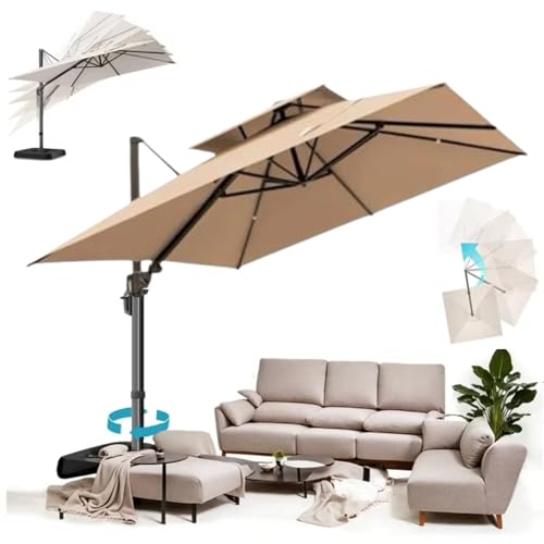 Image of THESHELTERS - Premium Garden Umbrella 360 Degree Rotating Stylish and Durable Outdoor Garden Umbrella with Heavy-duty Water Base (95Kgs)- Patio and Lawn Umbrella, 2.5x2.5m Big Size Outdoor Umbrella with Stand