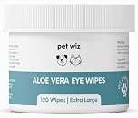 pet wiz Aloe Vera Eye Wipes for Cleaning Dogs & Cats - Extra Large
