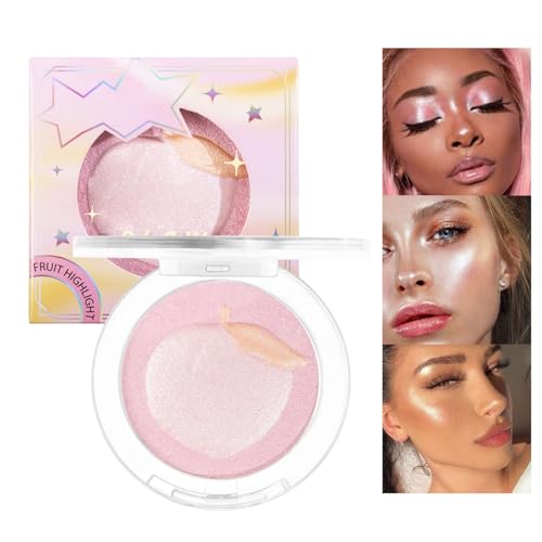 Highlighter Makeup Contour Palette, Long Lasting Shimmer Blush Luminizer, Smooth Highly Pigmented Glow, Highlighting Bronzer Powder Easy to Extend, Glitter Natural for Face Body 9g (#01 Peach) - Image 3