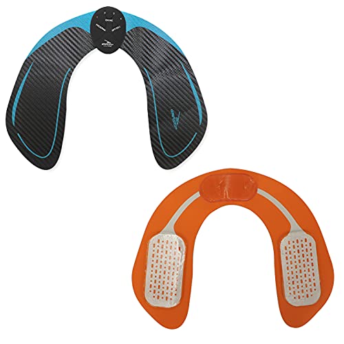 Tonificador Estimulador Muscular Abdominal Bumbum Recarregável com Controle (Azul)