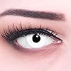 Funnylens Lenti a contatto colorate con porta lenti a contatto White Out Bianche Zombie Vampiro morbide comode da indossare e ideali per Halloween o Carnevale senza correzione 1 coppia #2