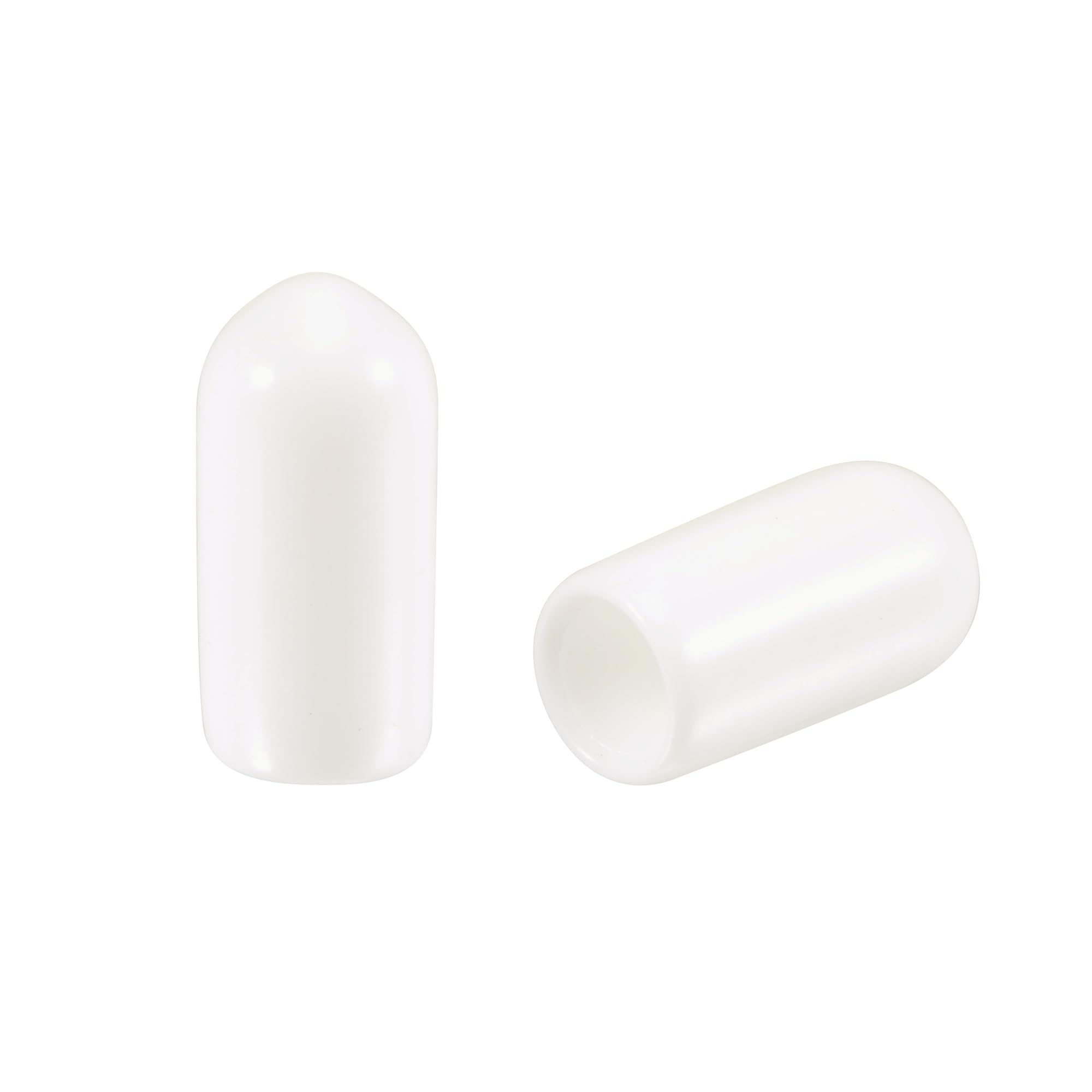 uxcell 50pcs Round Rubber End Caps 3/16"(5mm) White Vinyl Cover Screw Thread Protectors