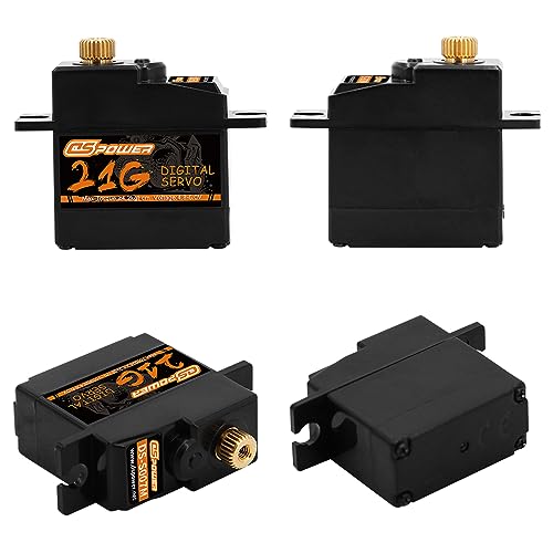 Image of 2PCS 21G Mini Digital Servo, Steering Gear Full Metal Gear Micro RC Servos Motor Kit with 25T Servo Horn for 1 /18 1 /16 1 /14 RC Car Model Boat Fixed-Wing Helicopter Airplane Robot Toy