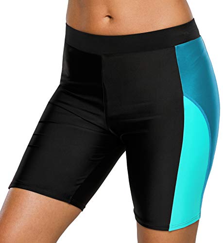 ATTRACO UV Long Bike Shorts Rash Guard Boy Leg Swim Bottom Active Sport Pants Blue Large