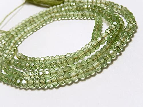 Quartz vert perle rondelle facettée 4.5mm fil semi-précieux