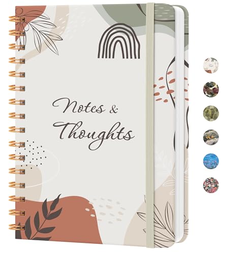 Lined Spiral Journal Notebook, A5 College Ruled Notebook for Note-Taking