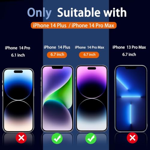 Image of Ferilinso Screen Protector for 14 Plus iPhone 14 Pro Max, Tempered Glass