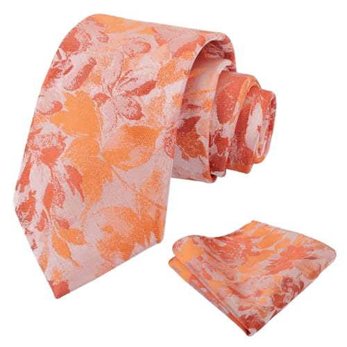 Image of Alizeal Mens 3.15inches Rose Pattern Necktie with Floral Handkerchief Set