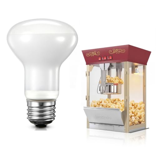 Naucoos 1 Pack 50W 120V R20 Popcorn Machine Light Bulb Replacement Frosted Shatter Proof Popcorn Lamp Incandescent Reflector Heat Light Bulb for Machine Warmer & Food Display E26 Base