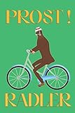  Prost Radler - Flasche mit Bügelverschluss Helm Fahrrad: Notizbuch (6“ x 9“ ~ DinA5) 120 linierte Seiten Personalisiertes Notizbuch / Skizzenbuch / ... als Geschenk zu allen möglichen Anlässen