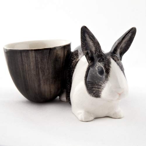 Quail Ceramics - Lapin néerlandais avec coquetier - Gris et blanc
