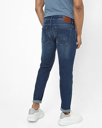 Image of THE COLLECTION Men Slim Mid Rise Blue Jeans