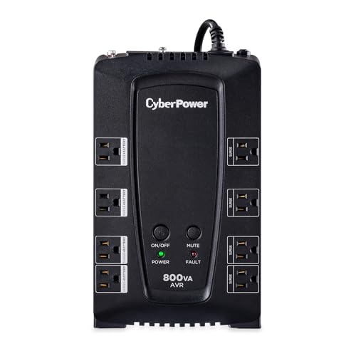 CyberPower CP800AVR AVR UPS Battery Backup and Surge Protector, 800VA/450W, 8 Outlets, Compact, UL Certified