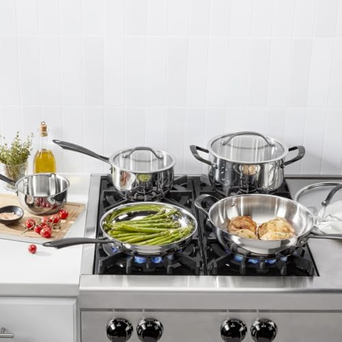 Image of Cuisinart RADIANT PRO 8-Piece Stainless with Brushed Titanium Finish Cookware Set