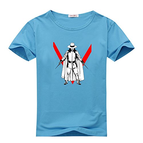 T-shirt V for Vendetta bleu ciel en coton pour homme taille XXL