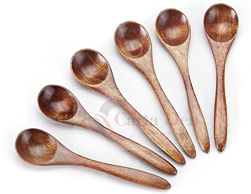 Image of CartaDen Small Wooden Spoons Set for Eating Coffee Tea Salt Sugar Spices Mixing Stirring and Daily Use (Set of 30)