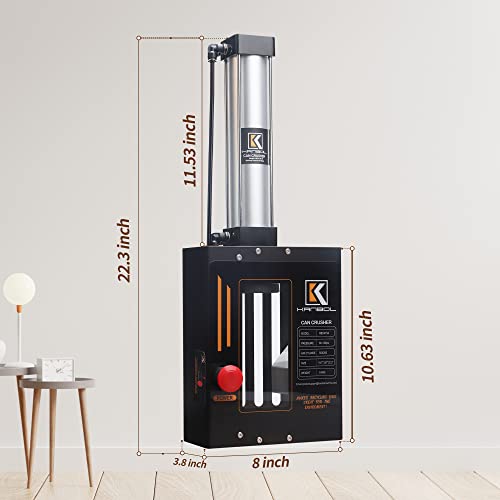 Kanbol 12Oz/16Oz Pneumatic Can Crusher,Wall Mounted Soda Beer Air Can Crusher Smasher With Automatic Discharge-Black #TOP1