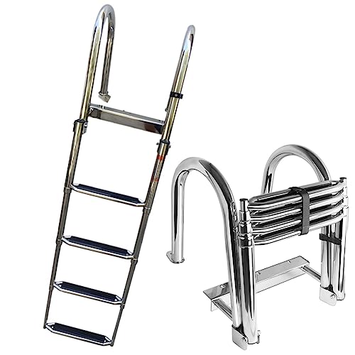 ENDBAG Outdoor Above Ground Swimming Pool Ladder Load 200Kg, 4 Steps Anti Slip Pools Step Ladder, Heavy Duty Above Ground Pool Ladder