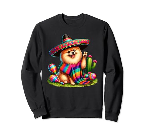 Peace Sign Hand Pomeranian Kids Mens Women Cinco De Mayo Sweatshirt