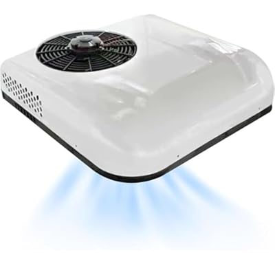 12V RV Air Conditioner Electric Rooftop AC Unit 9000 BTU truck trailer camping vehicle engineering vehicle van electric DC air conditioner, For Truck RV Boat Automotive Camper Travel Trailer,White-24V