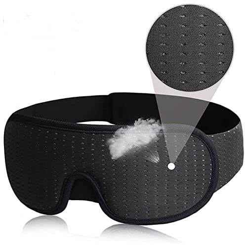 スリープマスク 3Dスリーピングマスクは、目のシェード目隠し援助フェイスマスクアイパッチシェーディングのための軽い柔らかいパッド入りの睡眠マスクをブロックします 3dスリープマスク (Size : Black)