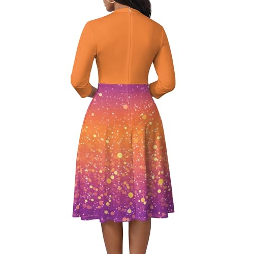 Image of PinkPatty Women's Casual A-line Midi Dresses 3 /4 Sleeve V Neck Fit and Flare Dress with Pockets