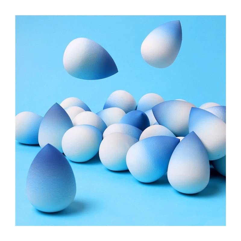 yaoqijie Make-up-Schwamm Ozean Gradient Farbe Wassertropfen Foundation Concealer Schwamm Puder Kosmetik Puff Make-up Blender Großhandel dauerhaft (Farbe: 20 Stück blau)