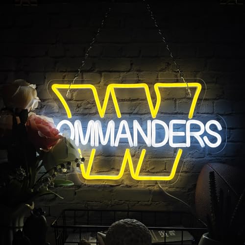 Rugby Yellow W Neon Sign 16.54 * 9.1'' USB Plug Football Team Sports Fans Family Commander Led Light Gatherings Leisure Venues Bar Birthday Gifts Competitions Party Gaming Rooms Cave Man