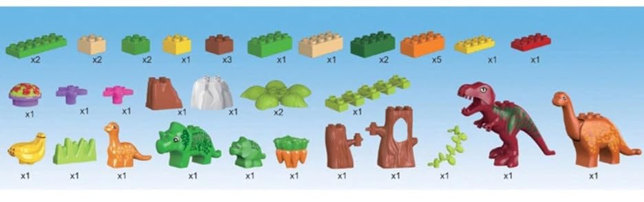 Image of Building Blocks Bricks Set, Build, Learn and Play, Construction, Educational Interactive Creative DIY Toy, Compatible with All Major Brands (Dinosaur Valley Farm, 40+ Pcs)