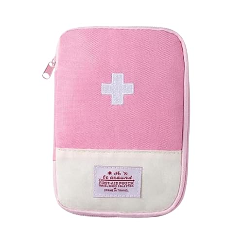 Image of 1 Pack First Aid Bag Empty, Empty First Aid Pouch, Mini Portable Medical Bag for Outdoor Camping Hiking Traveling Emergency Bag (Pink - Small) Sports and Outdoors