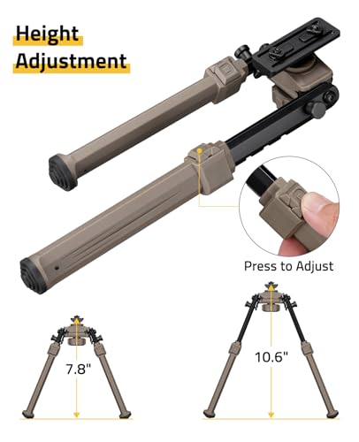 Image of CVLIFE Bipod Compatible with M-Rail Bipod Sturdy 7.8-10.6 inch for Outdoors