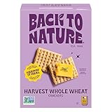 Back to Nature Harvest Whole Wheat Crackers, Non-GMO, Vegan Friendly Snack Cracker, Made with WHole Grain Wheat & Sea Salt, Snack Happy, 7 oz Box
