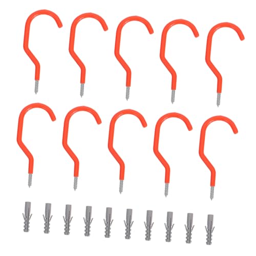 healvian 10個 重厚スチール製自転車壁掛けフック 耐荷重大容量 ガレージ 物置 倉庫収納向け ネジ付属で簡単取付 スペース節約頑丈収納ハンガ