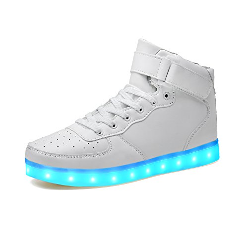 LeKuni Unisex LED Zapatillas ?7 Colores ? High Top Niños USB Carga Zapatos Sneakers Zapatos Luminiosos-LED_GB_BAI34