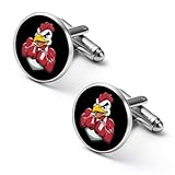 Muscular Rooster Fighting Cock Cufflinks for Men Women Cuff Studs Business Suit Shirt Jewelry Accessories