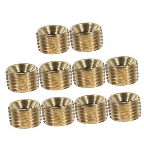 Gatuida 10個 銅製外六角管用プラグ 外ねじ 水栓配管用真鍮キャップ 高耐久簡単取付配管末端閉塞用