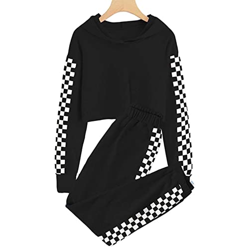 Loyan Kids Girls Crop Tops Hoodies 2 Piece Tracksuits Outfits Long Sleeve Sweatshirts Sweatpants Workout Yoga Sportwear2