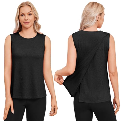 Deyeek Post Surgery Shirts for Women Tear Away Open Back Hospital Tank Tops Shoulder Snap Sleeveless Adaptive Clothing
