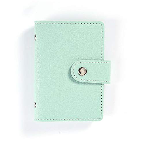 Portefeuille en cuir souple pour cartes de crédit et cartes de visite avec bouton Vert Cover