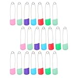 Healvian 50 Stück Windel-Kunststoffkopf-Sicherheitsnadel mit Verschlussverschlüssen Windel-Babytuch-Windelbrosche zum Basteln für Neugeborene (Gemischte Farbe)