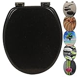 Yelcona WC Sitz mit Absenkautomatik mit Motiv, Klobrille mit hohem Sitzkomfort, WC Deckel mit robustem und stabilem Holzkern, hochwertiger Toilettendeckel aus Holz
