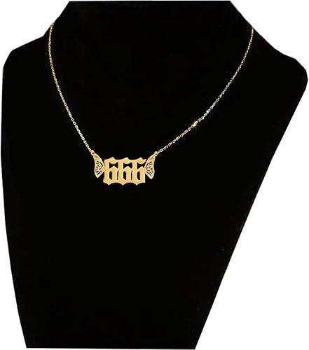 Miniatura 2 de Collares de mariposa con números de ángel para mujer 444 666 777 888 delicada numerología gargantilla joyería oro collar regalos de cumpleaños
