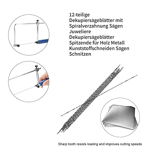 Dekupiersägeblatt TMISHION 12-teilige Dekupiersägeblätter